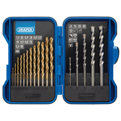 Metric Combination HSS and Masonry Drill Bit Set (17 Piece)