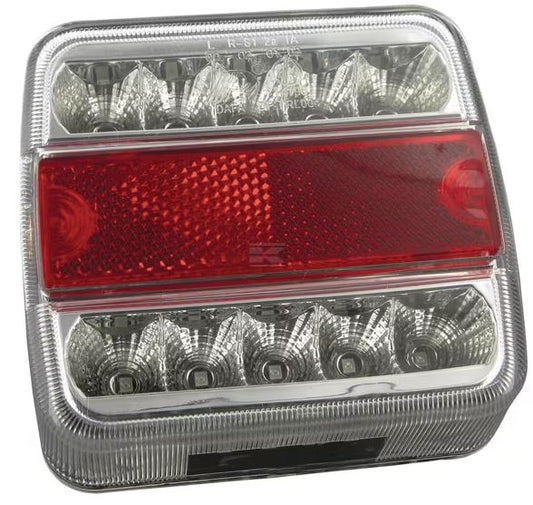 Rear light LED, 1W, square, 12V, 106x35x98mm, 18 LED's