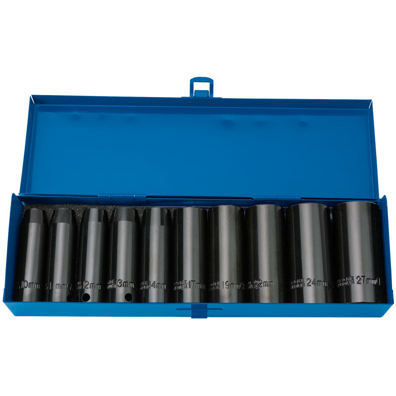 Draper Expert HI-TORQ® Metric Deep Impact Socket Set, 1/2" Sq. Dr. (10 Piece)