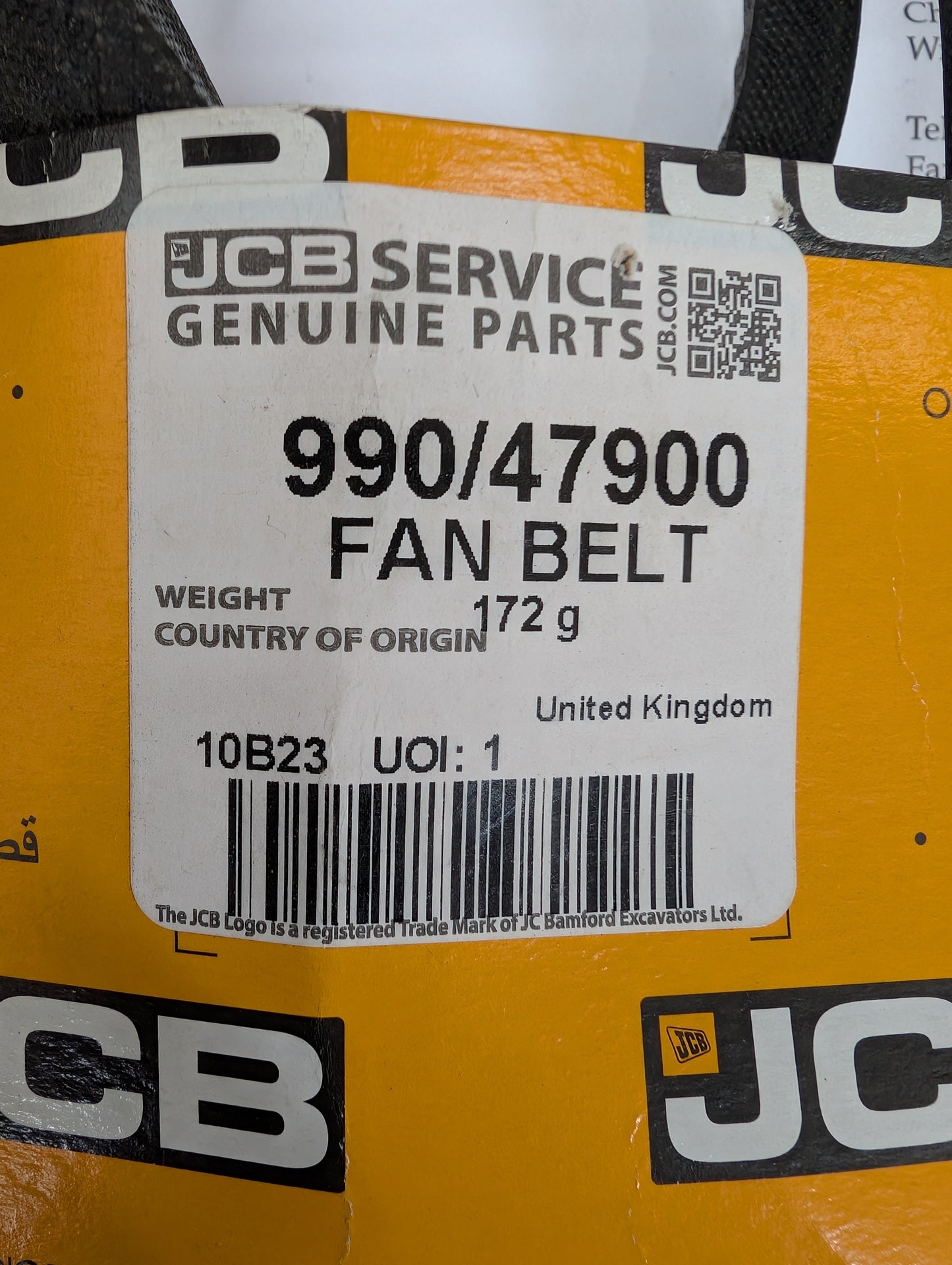 JCB FAN BELT Part No. 990/47900