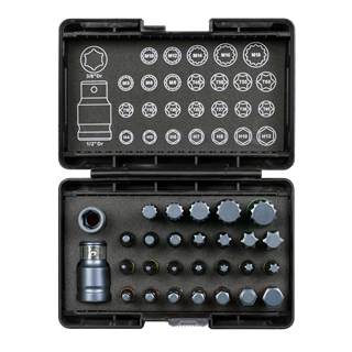Premier Impact TRX-Star*/Hex/Spline Bit Set 3/8" & 1/2"Sq Drive 28pc