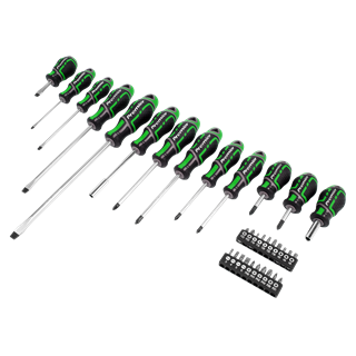 Premier GripMAX® Screwdriver & Bit Set 33pc - Hi-Vis Green