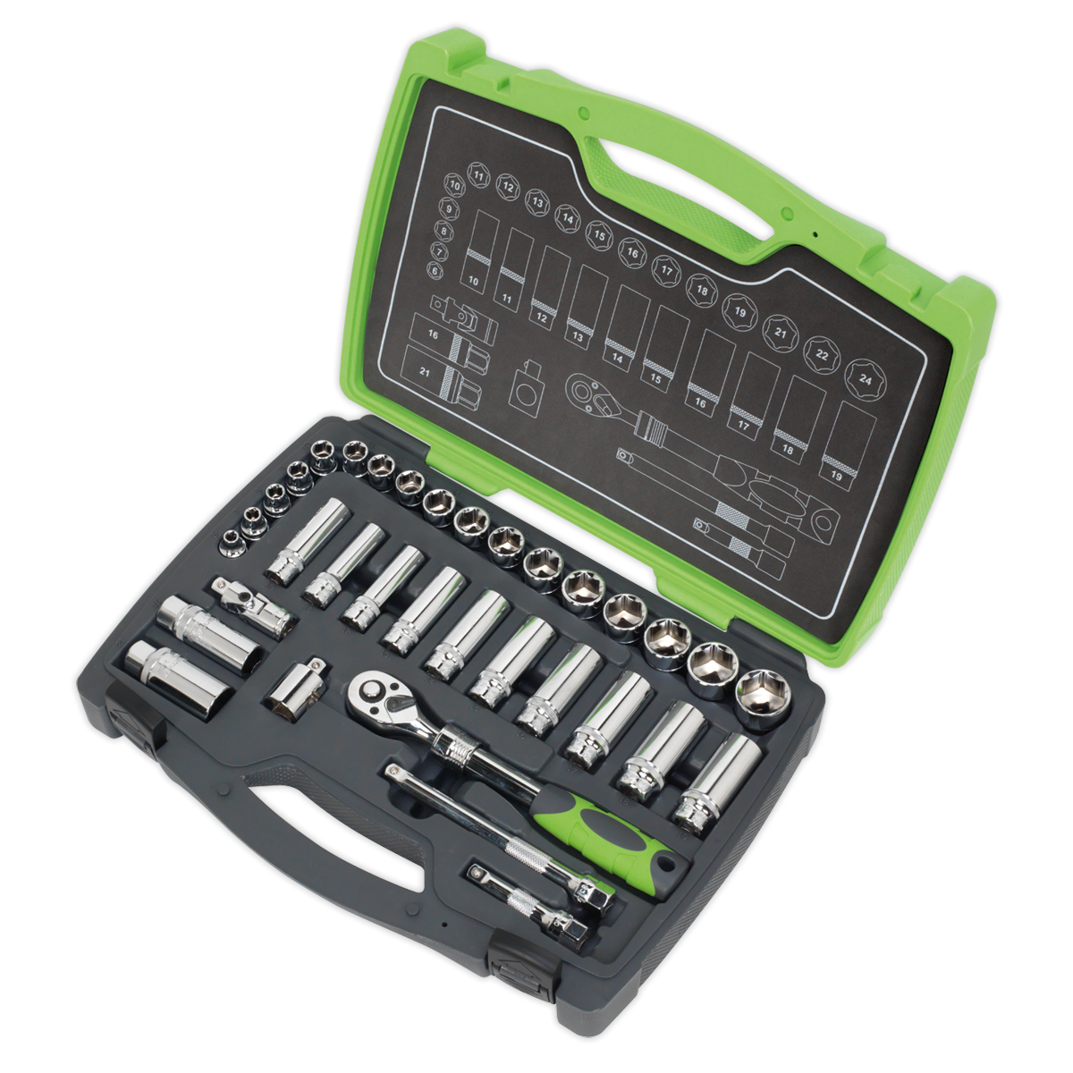 Premier Socket Set 3/8"Sq Drive 34pc