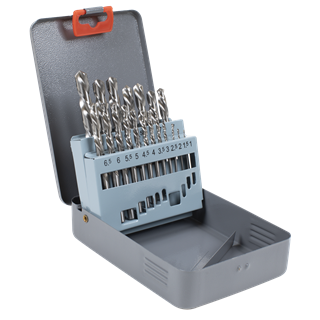 Left-Hand Spiral Drill Bit Set 19pc