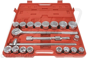 3/4” drive, 21 piece, 6 point socket set