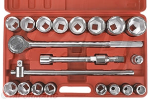 3/4” drive, 21 piece, 6 point socket set