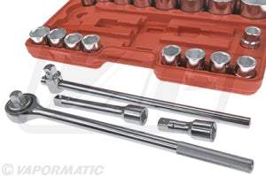 3/4” drive, 21 piece, 6 point socket set